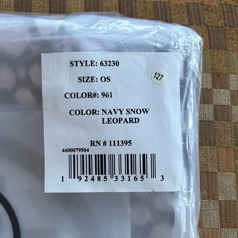 Brand New Tory Burch Ella Logo Navy Snow Leopard Canvas Tote Bag Office Laptop